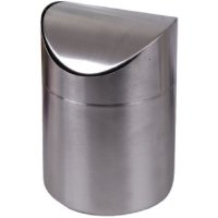 Stainless Steel Table Rubbish Bin Waste Mini Swing Top Bucket