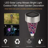 Solar LED Mosaik Garten Laterne Lampe Solarleuchte Leuchte Solarlampe Bunt