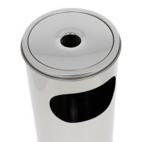 Stainless steel Standing Ashtray 58 cm Waste container Gastronomy ashtray silver
