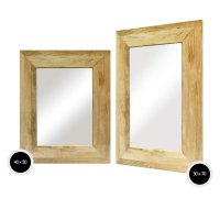 Wall Mirror Wood Frame Mirror " Mango Natural Frame Bathroom Solid
