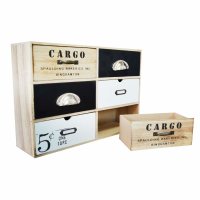 Mini Kommode Cargo mit 6 Schubladen im Shabby Chic Stil aus Holz L x B x H 44 x 12 x 30 cm