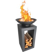 Modern Fire Bowl gussstein Ø 39,5cm Black/Grey