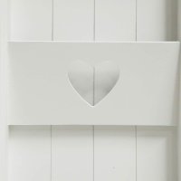 Zeitschriftenhalter Herz 2 Fächer LxBxH : ca.30x5.5x60cm Weiß