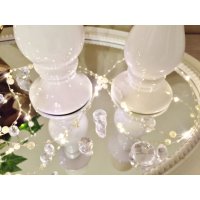 Keramik Kerzenleuchter Rund Kerzenständer Kerzenhalter Windlicht Weiß Shabby