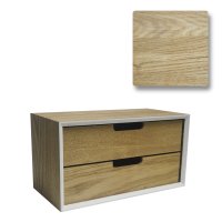 Mini Kommode Modern Schränkchen Aufbewahrungsschrank mit 2 entnehmbaren Schubladen aus Holz Stauraum Ablagefläche Büro Wohnzimmer Küche