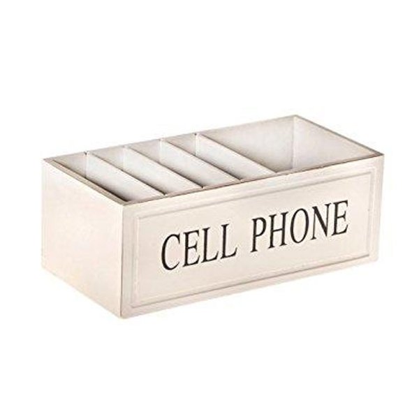 Handy Organizer aus Holz Cell Phone 20 x 7,5 x 10 cm Weiß