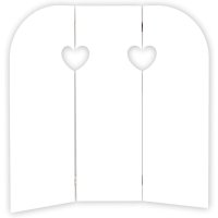 DRULINE 58 cm Wandschirm Fensterdeko Holz Aufsteller Schmetterling Herz Shabby Chic Weiß (Herz)
