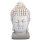 DRULINE Entspannungs-Buddha Kopf Figur Feng Shui Stein Deko (Weiß)